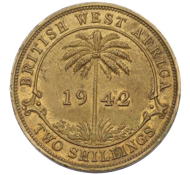 Монета 2 шиллинга 1942 года KN Британская Западная Африка (Артикул: K12-65929) — Фото №1
