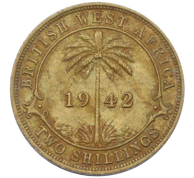 Монета 2 шиллинга 1942 года KN Британская Западная Африка (Артикул: K12-65931) — Фото №1