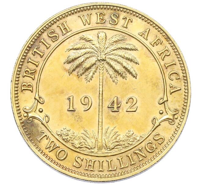 Монета 2 шиллинга 1942 года KN Британская Западная Африка (Артикул: K12-65932) — Фото №1