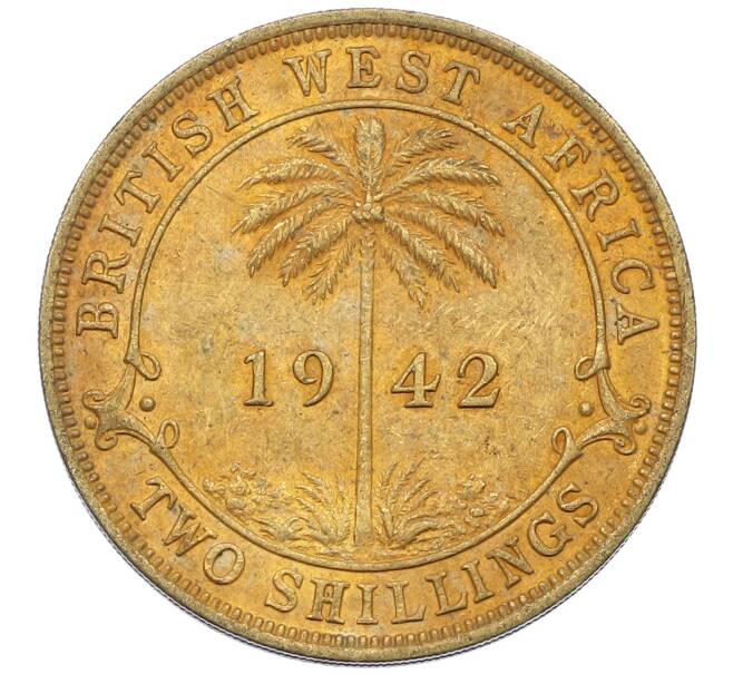 Монета 2 шиллинга 1942 года KN Британская Западная Африка (Артикул: K12-65933) — Фото №1