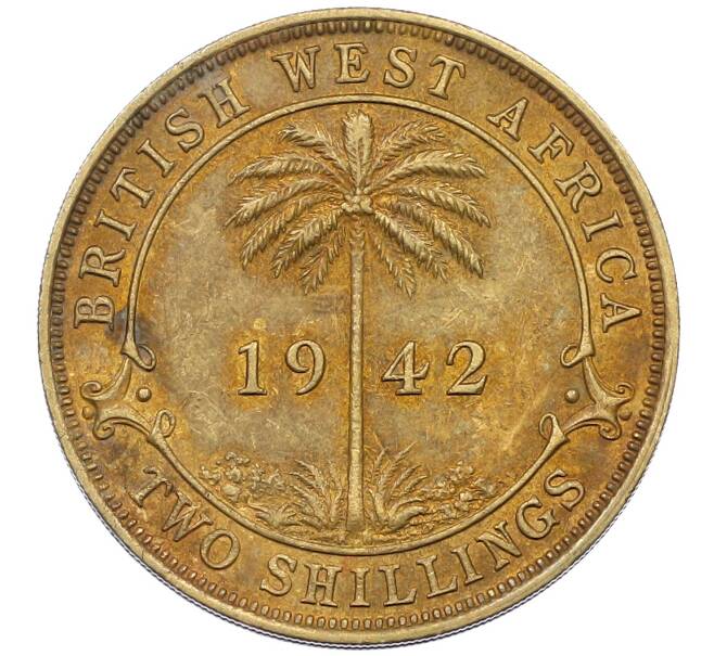 Монета 2 шиллинга 1942 года KN Британская Западная Африка (Артикул: K12-65936) — Фото №1