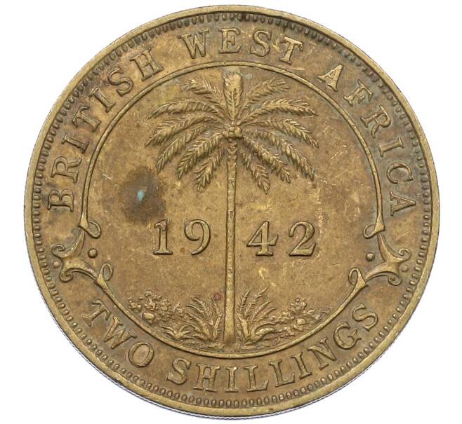 Монета 2 шиллинга 1942 года KN Британская Западная Африка (Артикул: K12-65937) — Фото №1