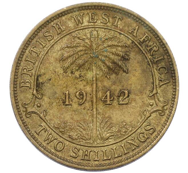Монета 2 шиллинга 1942 года KN Британская Западная Африка (Артикул: K12-65938) — Фото №1