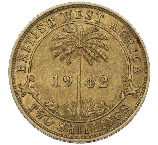 Монета 2 шиллинга 1942 года KN Британская Западная Африка (Артикул: K12-65940) — Фото №1