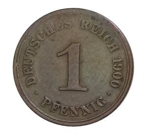1 пфенниг 1900 года A Германия — Фото №1
