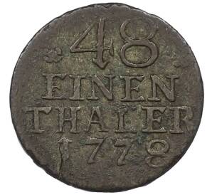 1/48 талера 1778 года А Пруссия — Фото №1