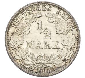 1/2 марки 1916 года А Германия — Фото №1