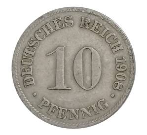 10 пфеннигов 1908 года D Германия — Фото №1