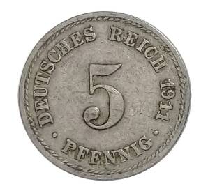 5 пфеннигов 1911 года A Германия — Фото №1