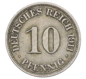 10 пфеннигов 1911 года J Германия — Фото №1