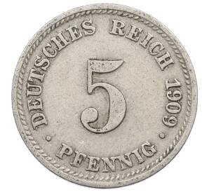 5 пфеннигов 1909 года D Германия — Фото №1