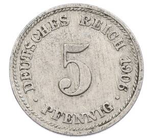 5 пфеннигов 1906 года D Германия — Фото №1