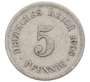 5 пфеннигов 1908 года F Германия — Фото №1