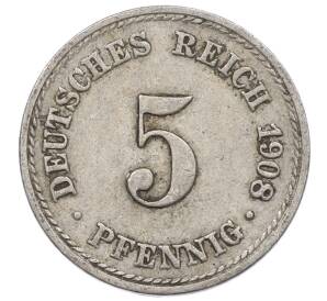 5 пфеннигов 1908 года A Германия — Фото №1