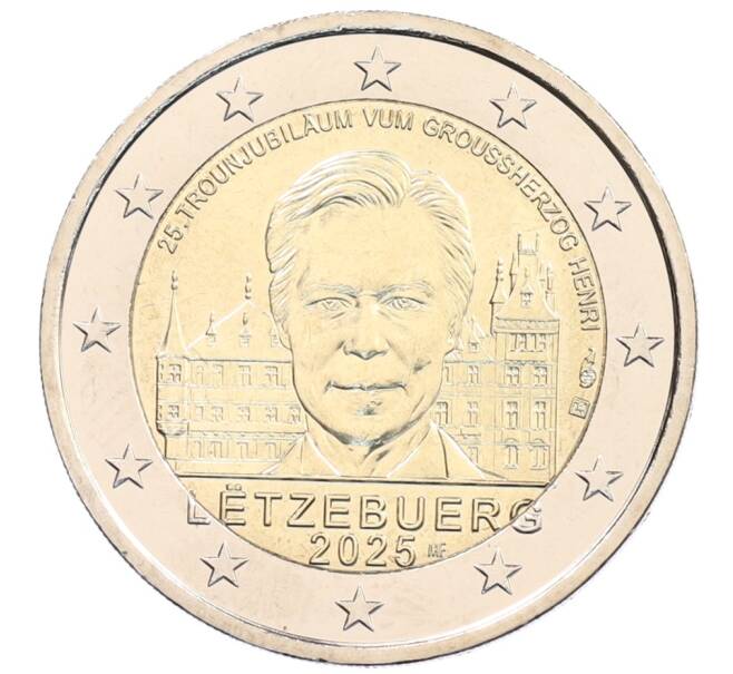 Монета 2 евро 2025 года Люксембург «25 лет со дня вступления на престол Великого герцога Анри» (Артикул: M2-89515) — Фото №1