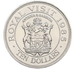 10 долларов 1985 года Антигуа и Барбуда «Визит Королевы Елизаветы II» — Фото №1