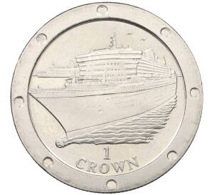 1 крона 2004 года Остров Мэн «Океанский лайнер Queen Mary 2» — Фото №1