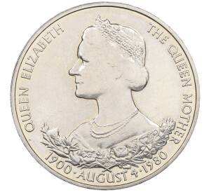 25 пенсов 1980 года Гернси «80 лет Королеве-матери» — Фото №1