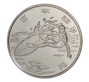 100 йен 2019 года Япония «XXXII летние Олимпийские игры 2020 в Токио — Сёрфинг» — Фото №1