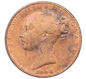 1 фартинг 1843 года Великобритания — Фото №1