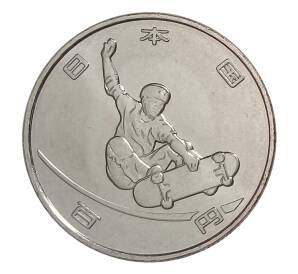 100 йен 2019 года Япония «XXXII летние Олимпийские игры 2020 в Токио — Скейтбординг» — Фото №1