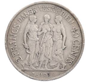 40 центов (2 франка) 1907 года Датская Вест-Индия — Фото №1