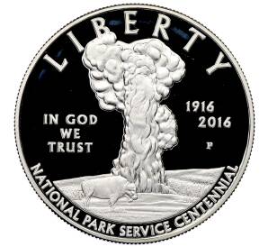 1 доллар 2016 года P США «100 лет Службе национальных парков США» — Фото №2
