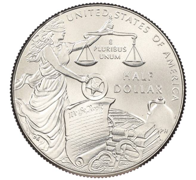 Монета 1/2 доллара (50 центов) 2015 года D США «225 лет Службе маршалов США» (Артикул: M2-89527) — Фото №1