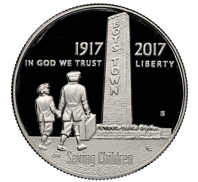 Монета 1/2 доллара (50 центов) 2017 года S США «100 лет организации Boys Town» (Артикул: M2-89530) — Фото №2
