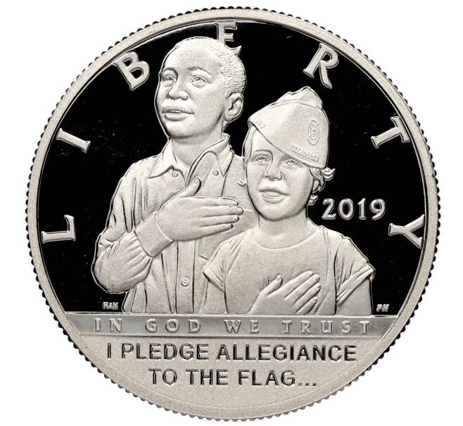 Монета 1/2 доллара (50 центов) 2019 года S США «100 лет американскому легиону» (Артикул: M2-89535) — Фото №1