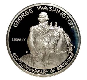 1/2 доллара (50 центов) 1982 года 250 лет со дня рождения Джорджа Вашингтона — Фото №1