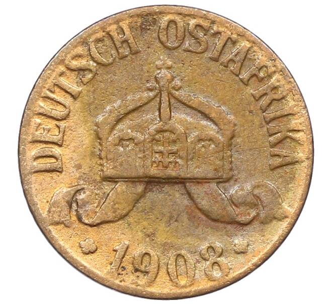 Монета 1 геллер 1908 года J Германская Восточная Африка (Артикул: K4-0264) — Фото №1