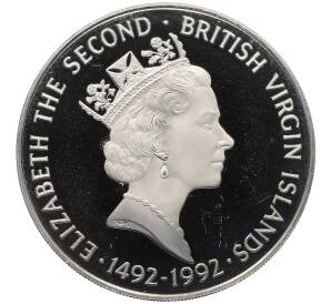 1 доллар 1992 года Британские Виргинские острова «500 лет открытию Америки» — Фото №2