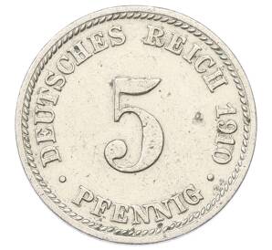 5 пфеннигов 1910 года D Германия — Фото №1