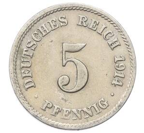 5 пфеннигов 1914 года F Германия — Фото №1