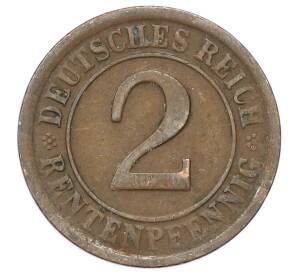 2 рентенпфеннига 1924 года F Германия — Фото №2