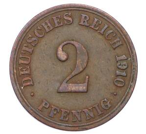 2 пфеннига 1910 года A Германия — Фото №1
