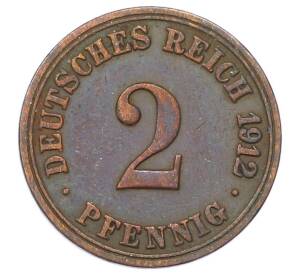 2 пфеннига 1912 года A Германия — Фото №1