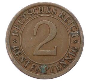 2 рентенпфеннига 1924 года A Германия — Фото №2