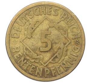 5 рентенпфеннигов 1924 года A Германия — Фото №2