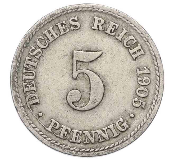 Монета 5 пфеннигов 1905 года F Германия (Артикул: M2-89713) — Фото №1