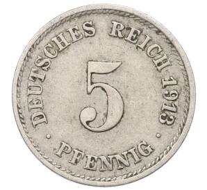 5 пфеннигов 1913 года F Германия — Фото №1