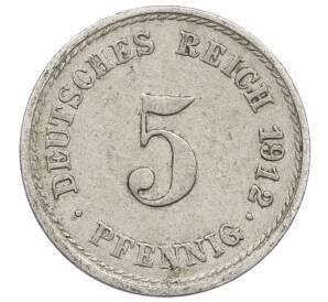 5 пфеннигов 1912 года F Германия — Фото №1