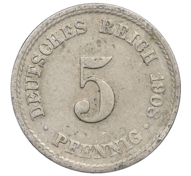 Монета 5 пфеннигов 1908 года F Германия (Артикул: M2-89772) — Фото №1