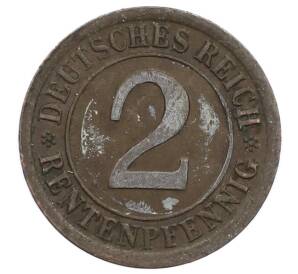 2 рентенпфеннига 1924 года A Германия — Фото №2