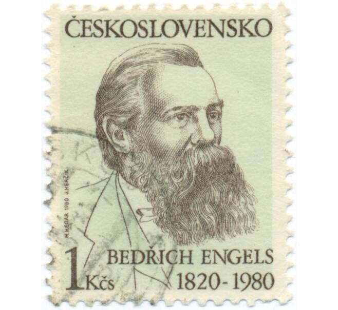 Почтовая марка 1 крона 1980 года Чехословакия «160 лет со дня смерти Фридриха Энгельса» (Артикул: P2-0042) — Фото №1