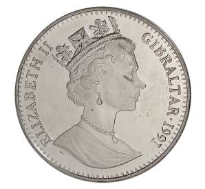 1 крона 1991 года Гибралтар «XXV Летние Олимпийские игры в Барселоне 1992 — Борьба» — Фото №2