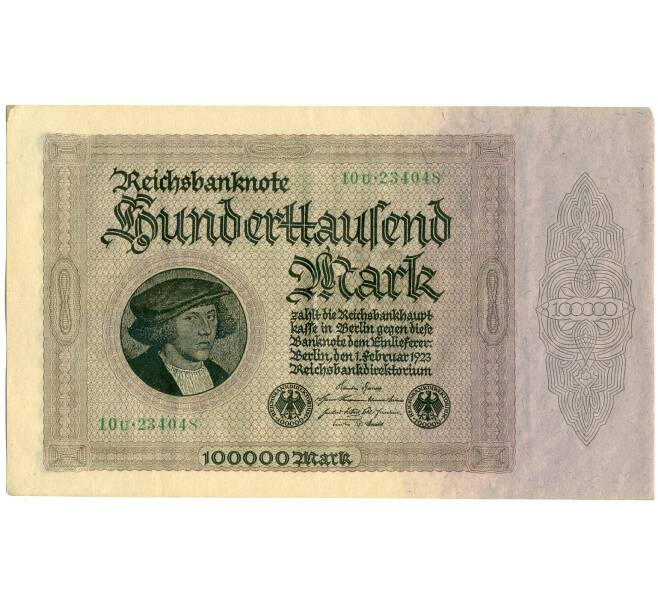 Банкнота 100000 марок 1923 года Германия (Артикул: K4-0365) — Фото №1