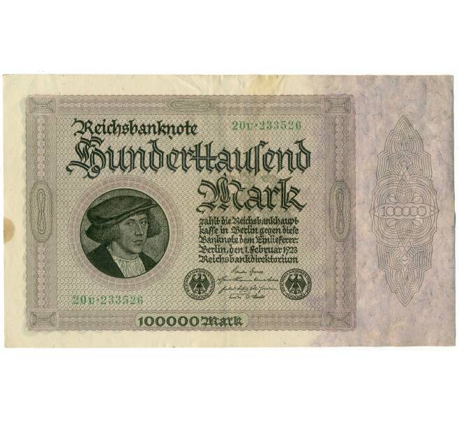 Банкнота 100000 марок 1923 года Германия (Артикул: K4-0373) — Фото №1