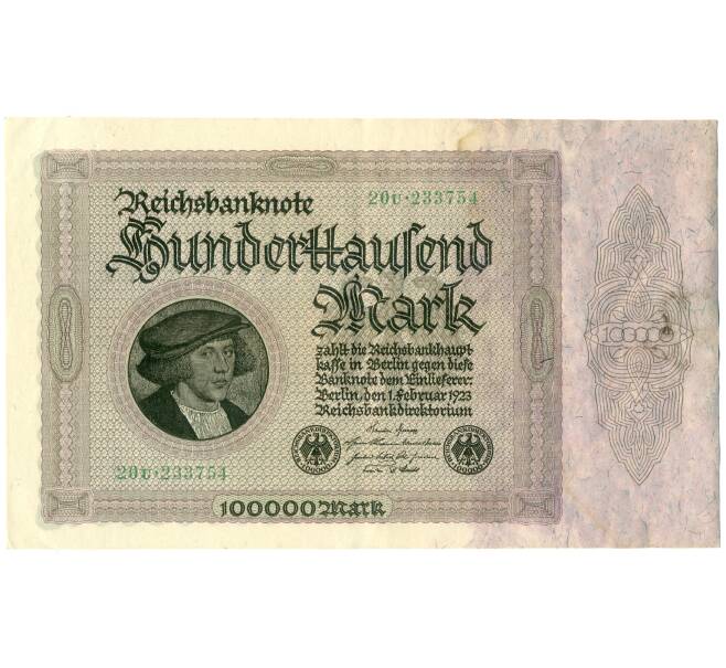 Банкнота 100000 марок 1923 года Германия (Артикул: K4-0377) — Фото №1